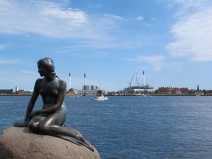 The Little Mermaid statue in Copenhagen