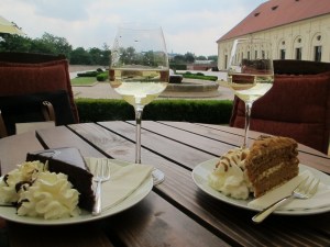 Our wine and cake break at Prague Castle - well worth it and free wifi