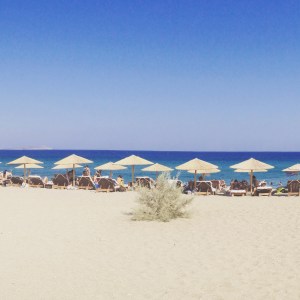 Beach day at Soros Beach, Antiparos, the sand literally glitters.