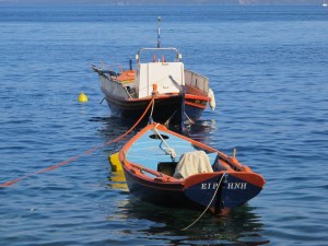 Fishing boats in Thirassia