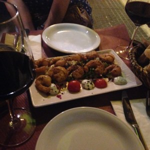 Prawns with treacle and cilantro aoli, not to be missed.